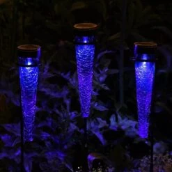 Achla Designs Solar Sparkle Cone With Stakes, Set Of 3 -Backyard Bloomers 8609357DKBL 02V jpg