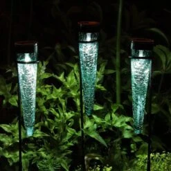 Achla Designs Solar Sparkle Cone With Stakes, Set Of 3 -Backyard Bloomers 8609357EMGR 08V jpg