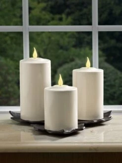 Outdoor LED Pillar Candles 16 Outdoor LED Pillar Candles -Backyard Bloomers 8609405 03v outdoor led pillar candles