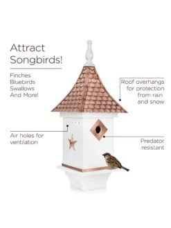 Villa Copper Shingle Bird House -Backyard Bloomers 8609499 04v