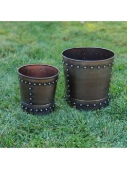 Riveted Planters, Set Of 2 -Backyard Bloomers 8610032 01v