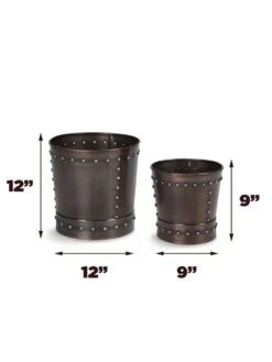 Riveted Planters, Set Of 2 -Backyard Bloomers 8610032 03v