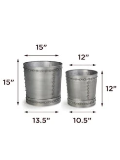 Riveted Planters, Set Of 2 -Backyard Bloomers 8610081 08v