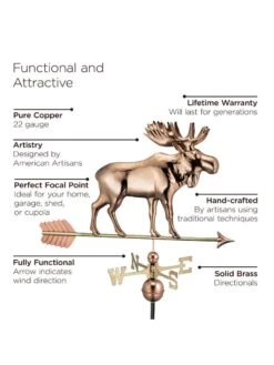 Moose With Arrow Weathervane -Backyard Bloomers 8610229 04v