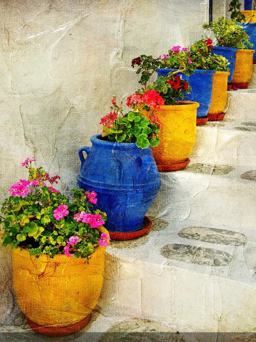 Bright Pots Outdoor Wall Art, 4 Bright Pots Outdoor Wall Art, - Image 2