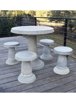 Round Patio Garden Table 12 Round Patio Garden Table -Backyard Bloomers 8610576 01v exaco trading round patio table set with 4 stools 1