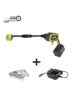 Sun Joe 24V-PP350-LTE 24-Volt ION+ Power Cleaner Kit | W/ 2.0-Ah Battery And Charger | 350 PSI Max | 0.6 GPM Max