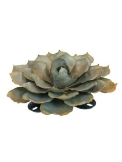 Desert Steel Blue Rose Succulent Sculpture -Backyard Bloomers 8610764 01v desert steel blue rose succulent large