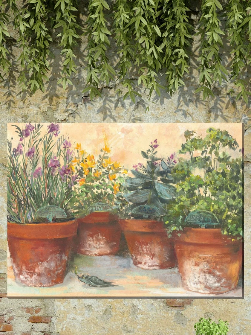 Herb Pots Outdoor Wall Art 3 Herb Pots Outdoor Wall Art