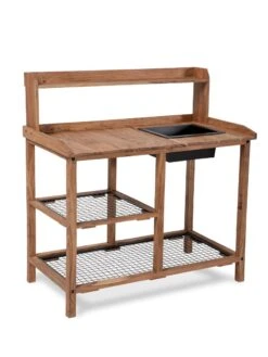 Dynamic Acacia Potting Bench With Soil Reservoir -Backyard Bloomers 8611009 001