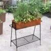 Rectangular Corten Planter And Stand -Backyard Bloomers 8611028 9159 tif