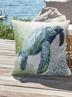 Outdoor Decor™ Floor Pillows, 24" X 24" -Backyard Bloomers 8611118 115v trtl outdoor floor deco pillow 24x24 sea turtle