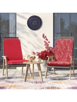 Outdoor Decor™ Seat Pad High Back Cushions, 20" X 45" -Backyard Bloomers 8611125 100v fthr outdoor seat pad high back cushions 20x45 feather