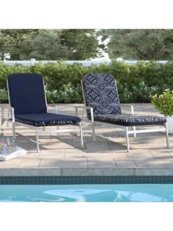 Outdoor Decor™ Chaise Lounge Cushions, 22" X 73" -Backyard Bloomers 8611127 100v ngeo outdoor chaise lounge cushion 22x73 navy geo