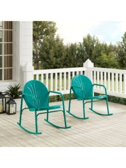 Crosley Griffith 2-piece Outdoor Rocking Chair Set -Backyard Bloomers 8611577 tu 28v