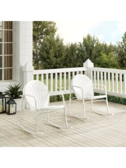 Crosley Griffith 2-piece Outdoor Rocking Chair Set -Backyard Bloomers 8611577 wt 40v