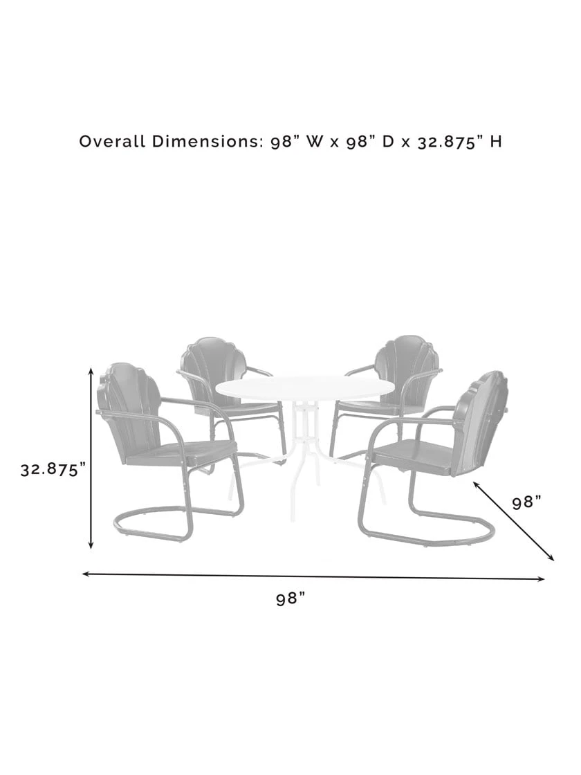 Crosley Tulip 5-piece Outdoor Dining Set 17 Crosley Tulip 5-piece Outdoor Dining Set - Image 15