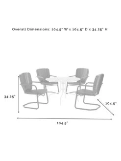 Crosley Ridgeland 5-piece Outdoor Dining Set -Backyard Bloomers 8611579 06v