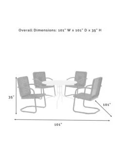Crosley Bates 5-piece Outdoor Dining Set -Backyard Bloomers 8611581 07v