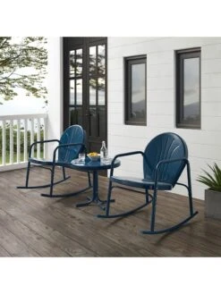 Crosley Griffith 3-piece Outdoor Rocking Chair Set -Backyard Bloomers 8611588 ny 01v