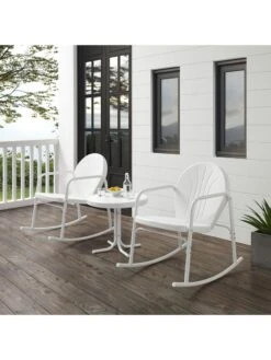 Crosley Griffith 3-piece Outdoor Rocking Chair Set -Backyard Bloomers 8611588 wt 34v