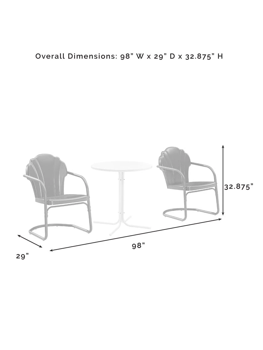 Crosley Tulip 3-piece Outdoor Bistro Set 19 Crosley Tulip 3-piece Outdoor Bistro Set - Image 17