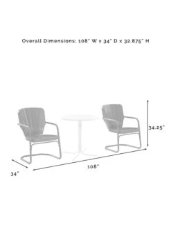 Crosley Ridgeland 3-piece Outdoor Bistro Set -Backyard Bloomers 8611594 09v