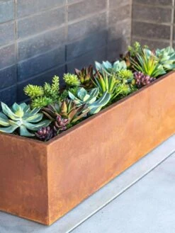 Veradek Metallic Series Corten Steel Window Box Planter, 36" -Backyard Bloomers 8611609 02V tif