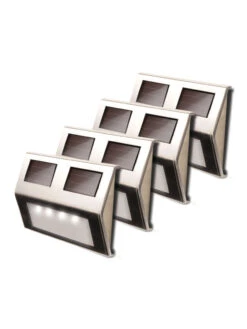 MAXSA® Solar-Powered Metal Deck Light, Set Of 4 -Backyard Bloomers 8611691 ss 04v