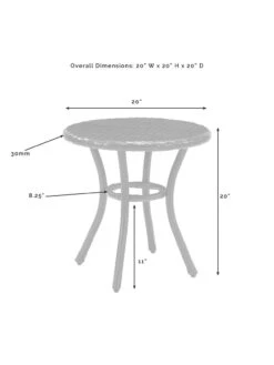 Crosley Palm Harbor Outdoor Wicker Round Side Table -Backyard Bloomers 8611949 05v