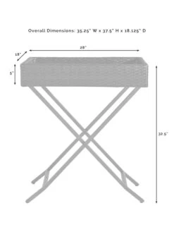Crosley Palm Harbor Outdoor Wicker Butler Tray -Backyard Bloomers 8611951 07v