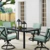 Crosley Kaplan 5Pc Outdoor Dining Set With Swivel Chairs -Backyard Bloomers 8611955 01v kaplan 5pc outdoor dining set table and 4 swivel chairs