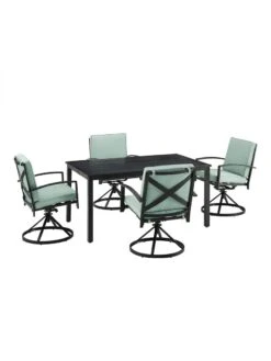 Crosley Kaplan 5Pc Outdoor Dining Set With Swivel Chairs -Backyard Bloomers 8611955 03v