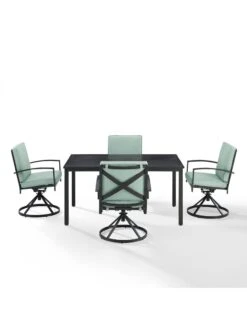 Crosley Kaplan 5Pc Outdoor Dining Set With Swivel Chairs -Backyard Bloomers 8611955 07v
