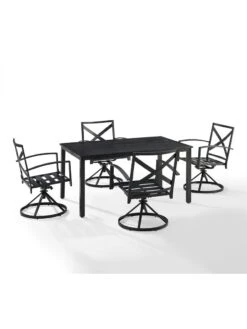 Crosley Kaplan 5Pc Outdoor Dining Set With Swivel Chairs -Backyard Bloomers 8611955 08v