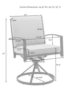Crosley Kaplan 5Pc Outdoor Dining Set With Swivel Chairs -Backyard Bloomers 8611955 11v