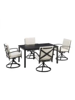 Crosley Kaplan 5Pc Outdoor Dining Set With Swivel Chairs -Backyard Bloomers 8611955 17v