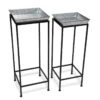 Square Nesting Plant Stands With Galvanized Trays, Set Of 2 -Backyard Bloomers 8611976 004 tif