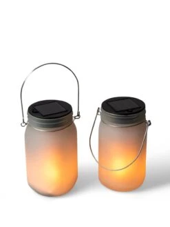 Solar Glass Jar Lantern, Set Of 2 -Backyard Bloomers 8612012 5856 tif