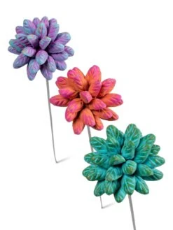 Dahlia Flower Garden Stakes Set -Backyard Bloomers 8612055 5955 tif