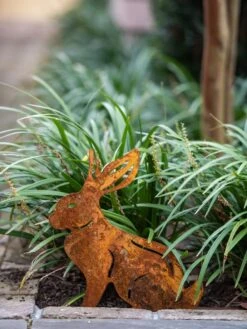 Corten Steel Animal Garden Stakes -Backyard Bloomers 8612060 076 tif