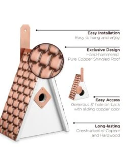 Swiss Chalet Bird House With Copper Roof 9 Swiss Chalet Bird House With Copper Roof -Backyard Bloomers 8612196 04v