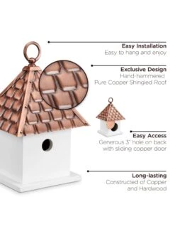 Bird House Bungalow With Copper Roof 9 Bird House Bungalow With Copper Roof -Backyard Bloomers 8612197 04v
