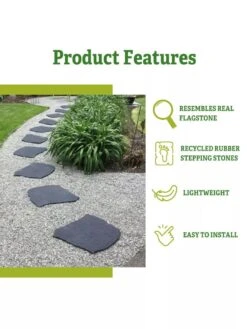 Recycled Rubber Flagstone Stepping Stone 27 Recycled Rubber Flagstone Stepping Stone -Backyard Bloomers 8612235 5