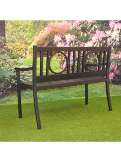 Gramercy Outdoor Metal Bench -Backyard Bloomers 8612281 01v