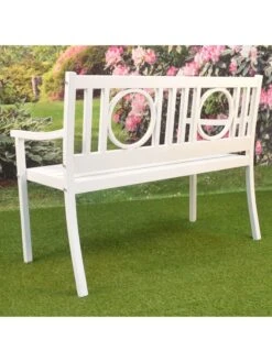 Gramercy Outdoor Metal Bench -Backyard Bloomers 8612281 04v