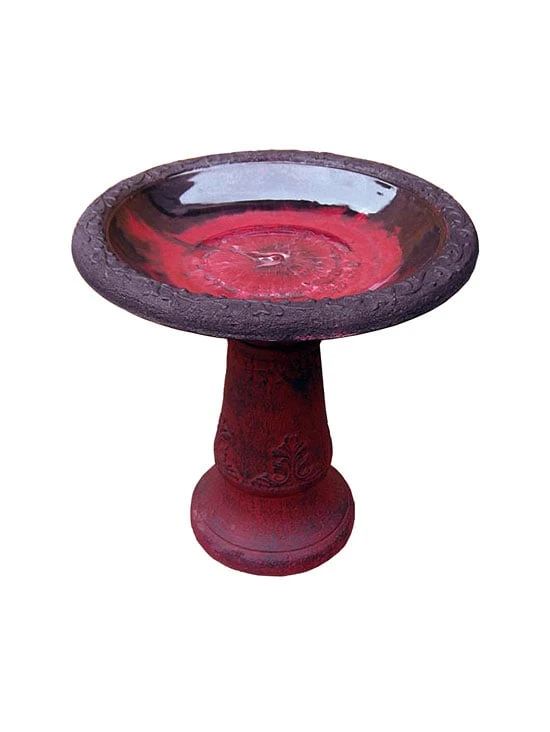 Exaco Enduro Clay Scroll Vine Birdbath 3 Exaco Enduro Clay Scroll Vine Birdbath