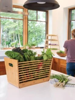 Bamboo Garden Stool And Basket Combo -Backyard Bloomers 8612425 0025 tif