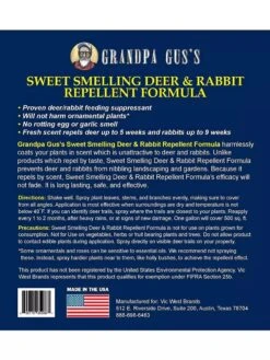 Grandpa Gus's Deer & Rabbit Repellent Spray 10 Grandpa Gus's Deer & Rabbit Repellent Spray -Backyard Bloomers 8612427 05V 3 4