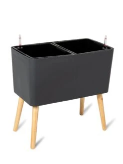 Ava Self-Watering Rectangular Planter -Backyard Bloomers 8612691 217 ava self watering rectangular planter gray
